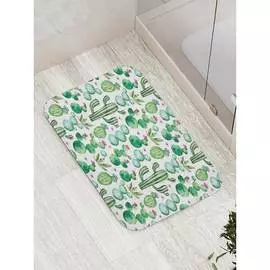 Противоскользящий коврик для ванной, сауны, бассейна JOYARTY Кактус акварелью bath_30774
