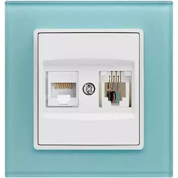 Розетка для сетевого кабеля LAN + Phone Vesta Electric FRZ00070023BLU