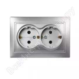 Двухместная розетка Smartbuy Венера SBE-01s-16-S2-Z-c