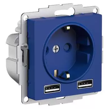 Розетка Systeme Electric Atlasdesign аквамарин ATN001130
