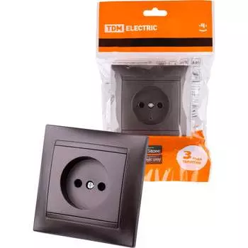 Розетка TDM ELECTRIC 2П 10А 250В шоколад Лама SQ1815-0522