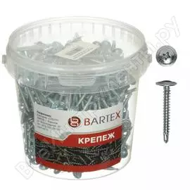 Саморез с плоской шайбой и сверлом bartex 4.2х25 банка, 1000шт 178244