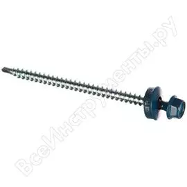 Оцинкованные саморезы для крепления кровельных материалов к деревянной обрешетке ЗУБР 4,8x80 мм RAL5009 небесно-голубой (140 шт.) 4-300315-48-080-5009