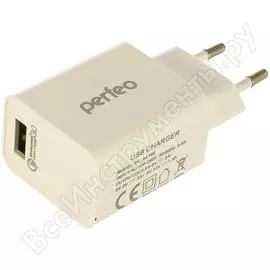Сетевое зарядное устройство perfeo с разъемом usb qc3.0 белый fast pf_a4140 30 011 220