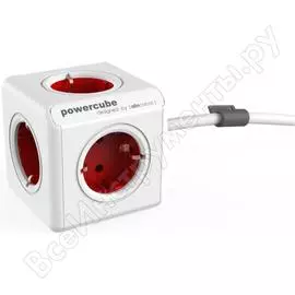 Сетевой удлинитель allocacoc powercube extended red 1300rd/deexpc
