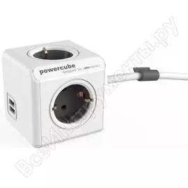 Сетевой удлинитель allocacoc powercube extended usb grey 1402gy/deeupc