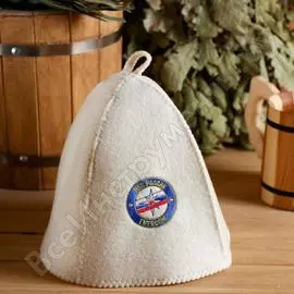 Шапка из белого войлока банная забава, мчс, 1813369