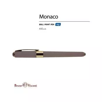 Шариковая неавтоматическая ручка Bruno Visconti monaco серый корпус, 0,5 мм, синяя, манжетка 20012511 1641278