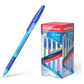 Шариковая ручка ErichKrause R-301 Stick&Grip Neon 42751