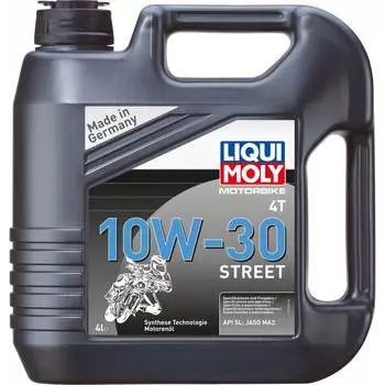 Синтетическое моторное масло 4T для четырехтактных мотоциклов LIQUI MOLY Motorbike 4T Street 10W-30 SL;MA-2 1688