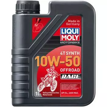 Синтетическое моторное масло 4T для четырехтактных мотоциклов LIQUI MOLY Motorbike 4T Synth Offroad Race10W-50SL;JASO 3051