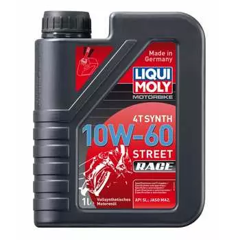 Синтетическое моторное масло 4T для четырехтактных мотоциклов LIQUI MOLY Racing Synth 4T 10W-60 SL;MA-2 1525