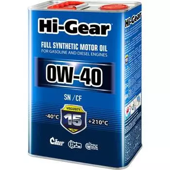 Синтетическое моторное масло Hi-Gear 0W-40 SN/CF HG0044
