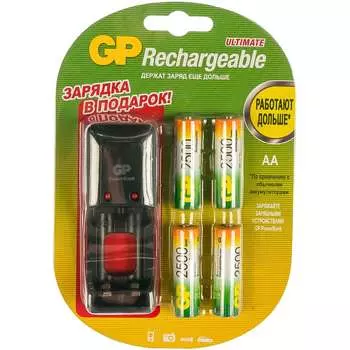 Стандартная зарядка для аа и ааа в комплекте 4 аккумулятора 250aahc aa gp pb330gs250bb7-c4