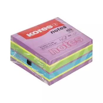 Стикеры Kores cubo 75x75 мм, смешанные неоновые цвета, 450 л 48464 1801189