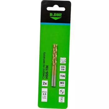 Сверло по металлу D.BOR D-TD-338-TIN-035-02