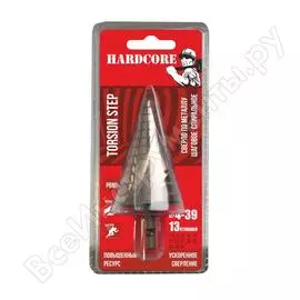 Шаговое спиральное сверло по металлу Hardcore 144439