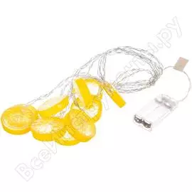 Светодиодная гирлянда на батарейках uniel uld-s0400-010/stb/2aa warm white, ip20, lemon ul-00003391