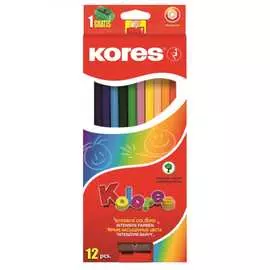 Трехгранные цветные карандаши Kores