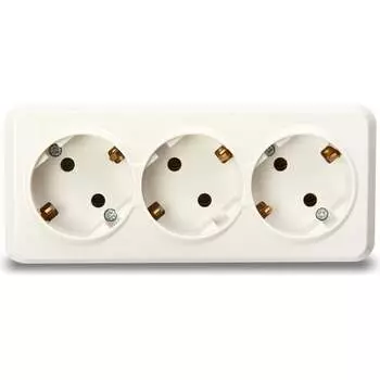 Трехместная розетка Smartbuy Юпитер SBE-03w-16-S3-Z