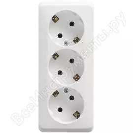 Тройная розетка Systeme Electric ЭТЮД PA16-011B