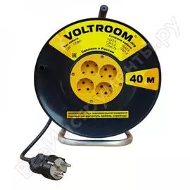 Удлинитель на пластиковой катушке voltroom пвс 3х2,5-40 16а 220в