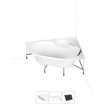 Угловая акриловая ванна Lavinia Boho Bell Pro S1-370216PR