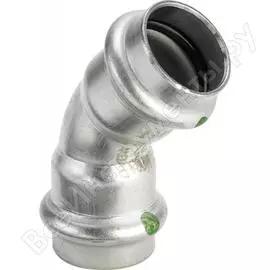 Угол viega вв 45 sanpress inox, с sc-contur, нержавеющая сталь, 28 мм 435806