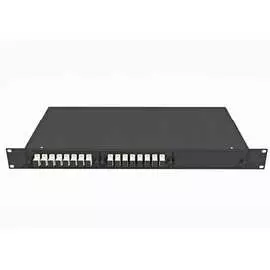 Укомплектованный многомодовый стоечный оптический кросс TopLan КРС-Top-1U-16SC/U-OM2-BK