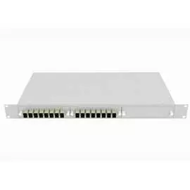 Укомплектованный многомодовый стоечный оптический кросс TopLan КРС-Top-1U-16SC/U-OM2-GY