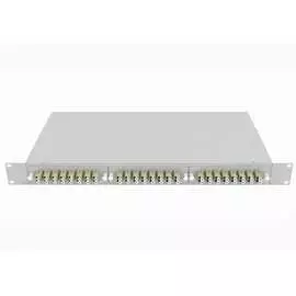Укомплектованный многомодовый стоечный оптический кросс TopLan КРС-Top-1U-48LC/U-OM2-GY
