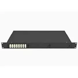 Укомплектованный многомодовый стоечный оптический кросс TopLan КРС-Top-1U-16LC/U-OM2-BK