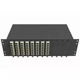 Укомплектованный многомодовый стоечный оптический кросс TopLan КРС-Top-3U-64SC/U-OM2-BK