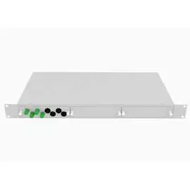 Укомплектованный одномодовый стоечный оптический кросс TopLan КРС-Top-1U-04ST/A-OS2-GY