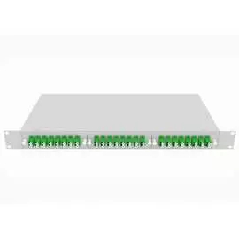 Укомплектованный одномодовый стоечный оптический кросс TopLan КРС-Top-1U-48LC/A-OS2-GY