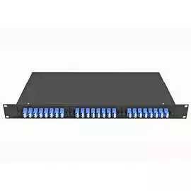 Укомплектованный одномодовый стоечный оптический кросс TopLan КРС-Top-1U-48LC/U-OS2-BK