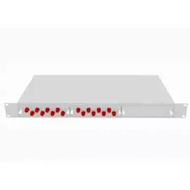 Укомплектованный одномодовый стоечный оптический кросс TopLan КРС-Top-1U-16FC/U-OS2-GY