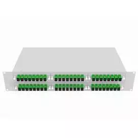 Укомплектованный одномодовый стоечный оптический кросс TopLan КРС-Top-2U-48SC/A-OS2-GY