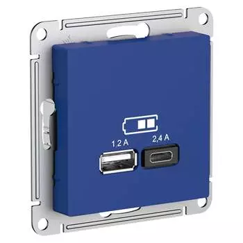 Usb розетка Systeme Electric Atlasdesign аквамарин ATN001139