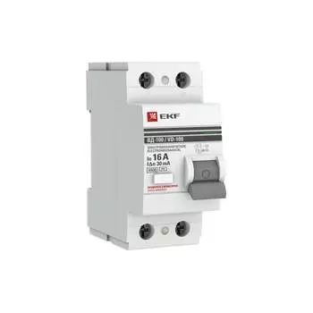 Узо EKF PROxima АС 2п 16А 30мА elcb-2-16-30-em-pro