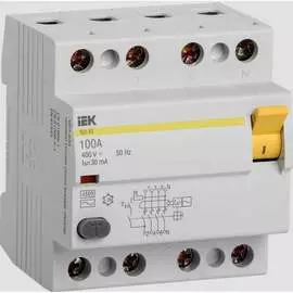 Узо IEK ВД1-63 4п, AC, 100А, 30мА MDV10-4-100-030