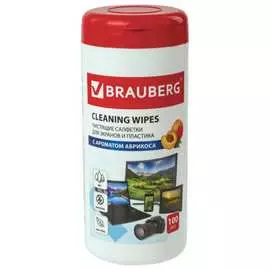 Влажные салфетки для экранов всех типов и пластика BRAUBERG 513321