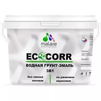 Водная грунт-эмаль для металлических поверхностей MALARE EcoCorr скайдайвер, 2 кг 2036747664128