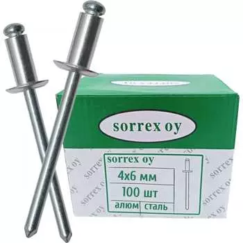 Вытяжная заклепка SORREX 4.0х6 100 шт. 2ASD 40600 100