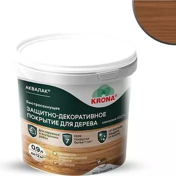 Защитно-декоративный лак для дерева KRONA Аквалак 66365200