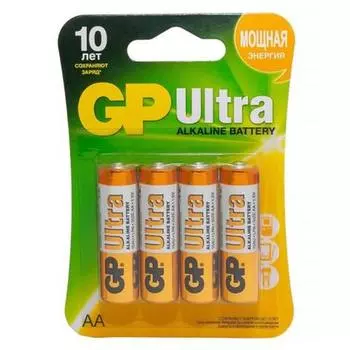 Батарейка алкалиновая GP Ultra Alkaline 15А AA, 4 шт.