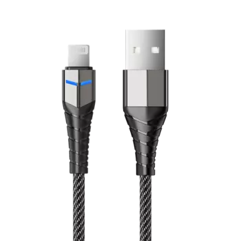 Кабель Accesstyle AL24-F100LED USB-Lighting 1м Black-Gray