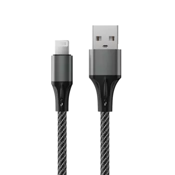 Кабель Accesstyle AL24-F100M USB-Lighting 1м Black-Gray