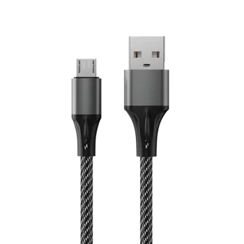 Кабель Accesstyle AM24-F100M USB-Micro USB 1м Black-Gray