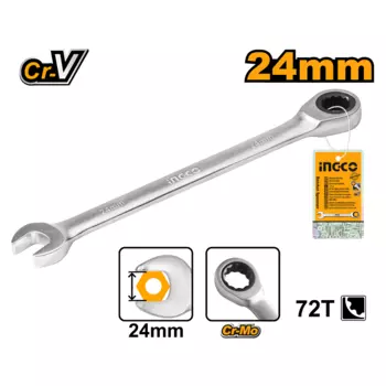 Комбинированный трещоточный ключ 24 мм INGCO HCSPAR241 INDUSTRIAL